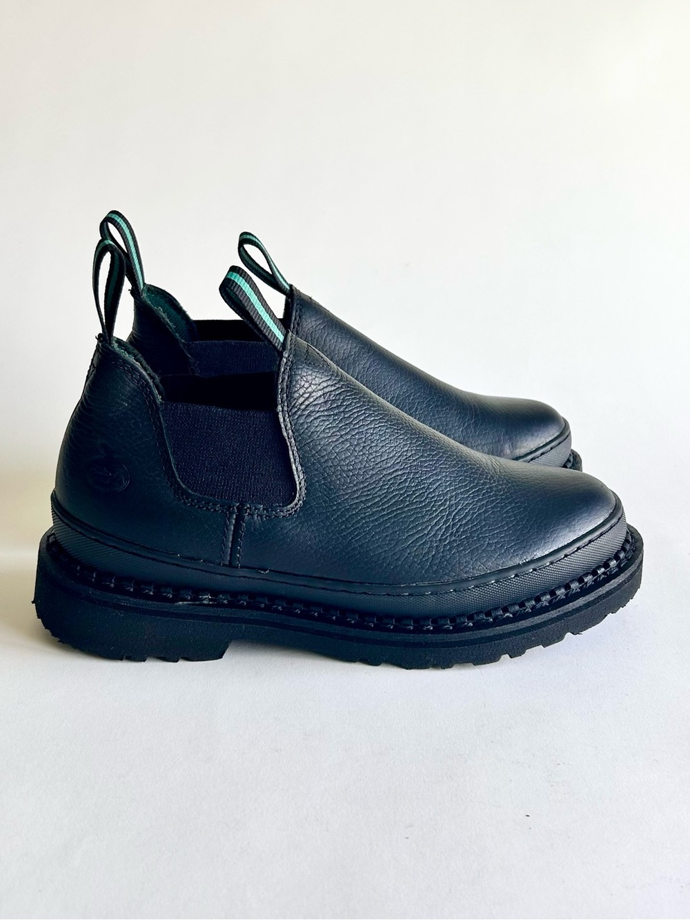 Men’s Georgia Giant Oil&Slip Resistant Black Leather Low Top Boots size 8 - Picture 2 of 15